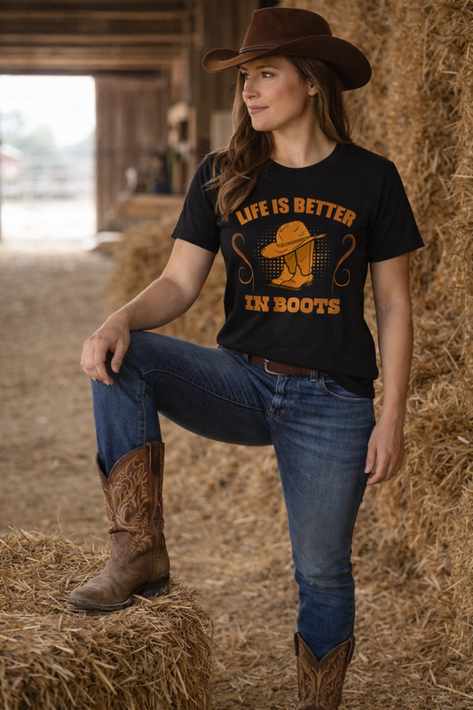 Life Is Better In Boots Ladies Shirt