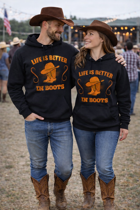 Life Is Better In Boots Unisex Hoodie