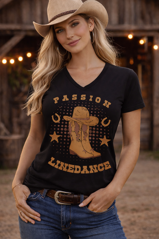Passion Linedance Western Country V-Neck Shirt