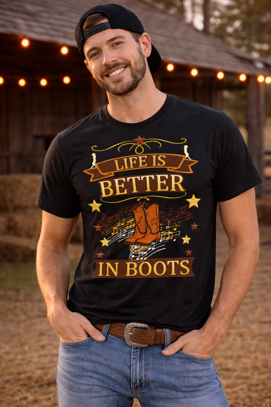 Life Is Better In Boots – Western & Linedance Unisex Shirt