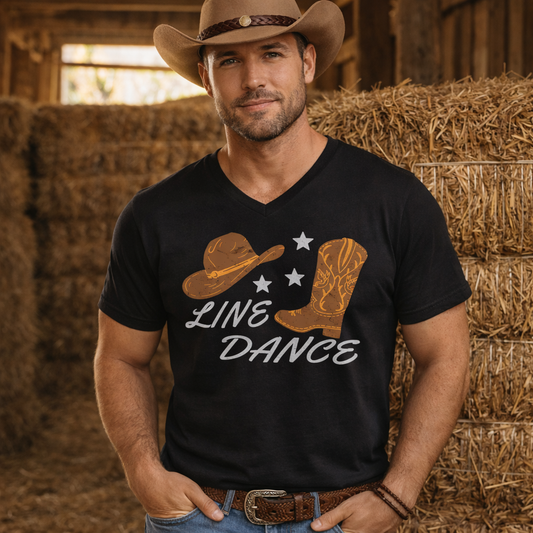 Line Dance Western Cowboyhut & Boot Unisex Shirt