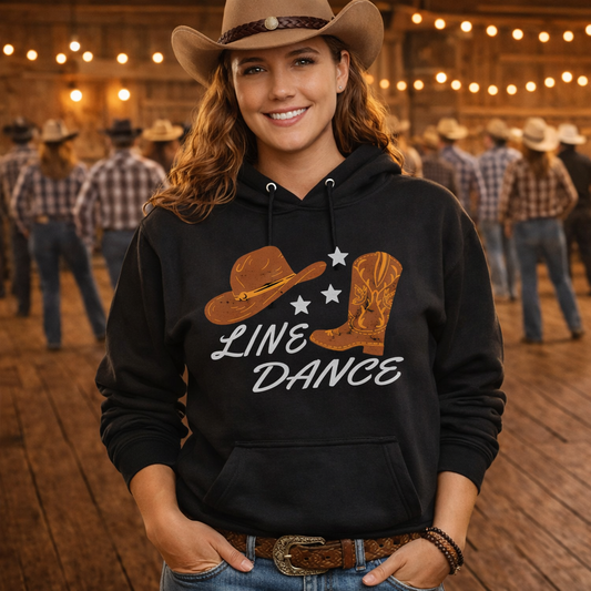 Line Dance Western Cowboyhut & Boot Unisex Hoodie