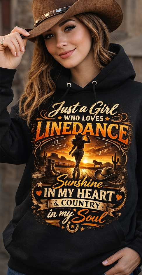 Just a Girl Who Loves Linedance – Country Spirit Hoodie