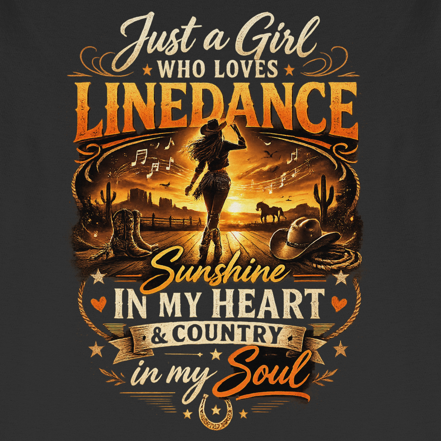Just a Girl Who Loves Linedance – Country Spirit T-Shirt