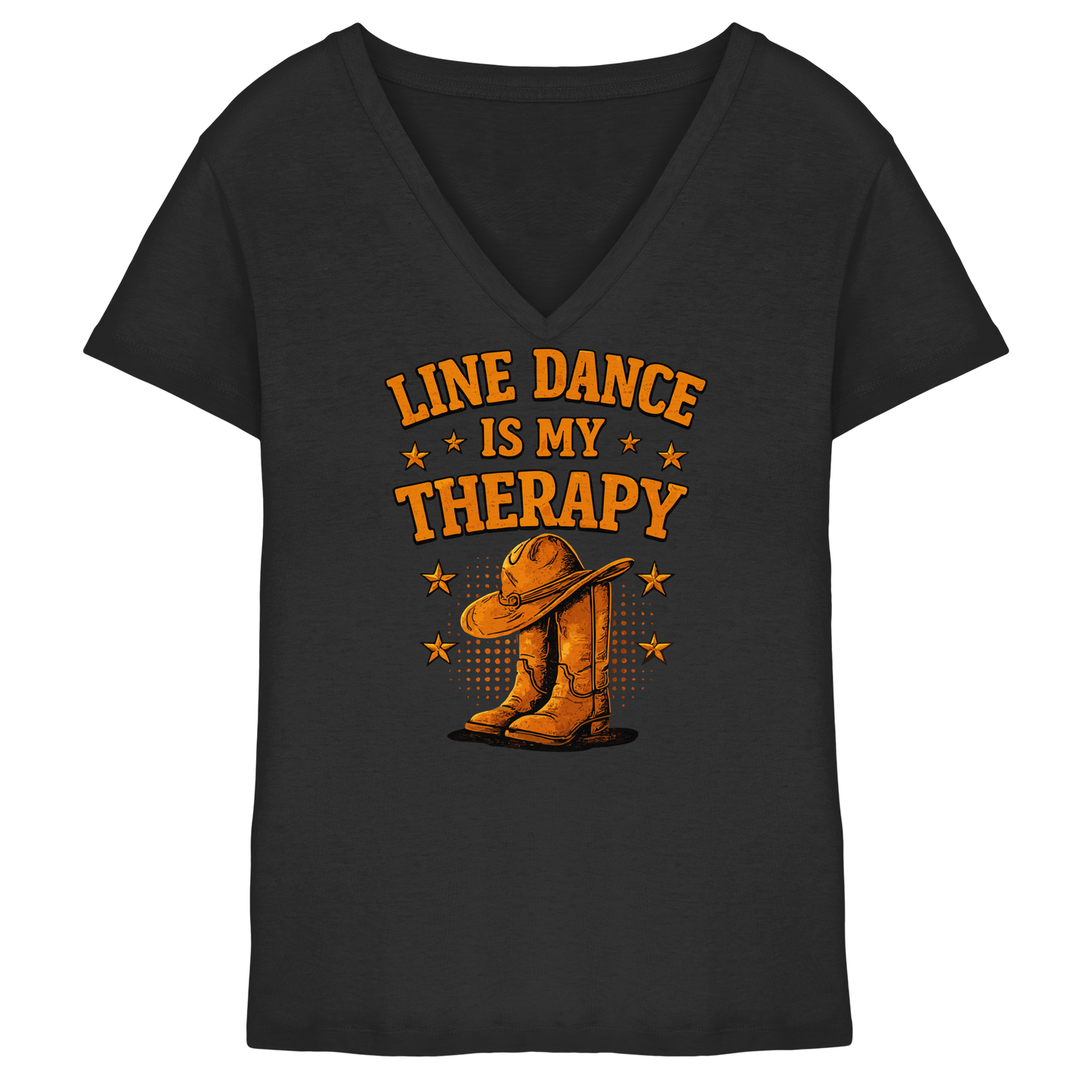 Line Dance Is My Therapy Ladies V-Neck Shirt