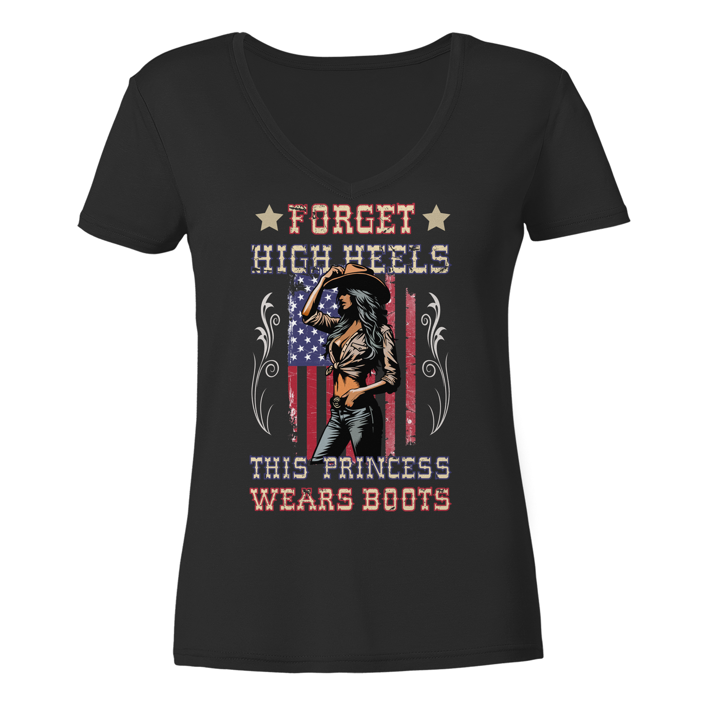 Forget High Heels This Princess Wears Boots Western V-Neck Shirt