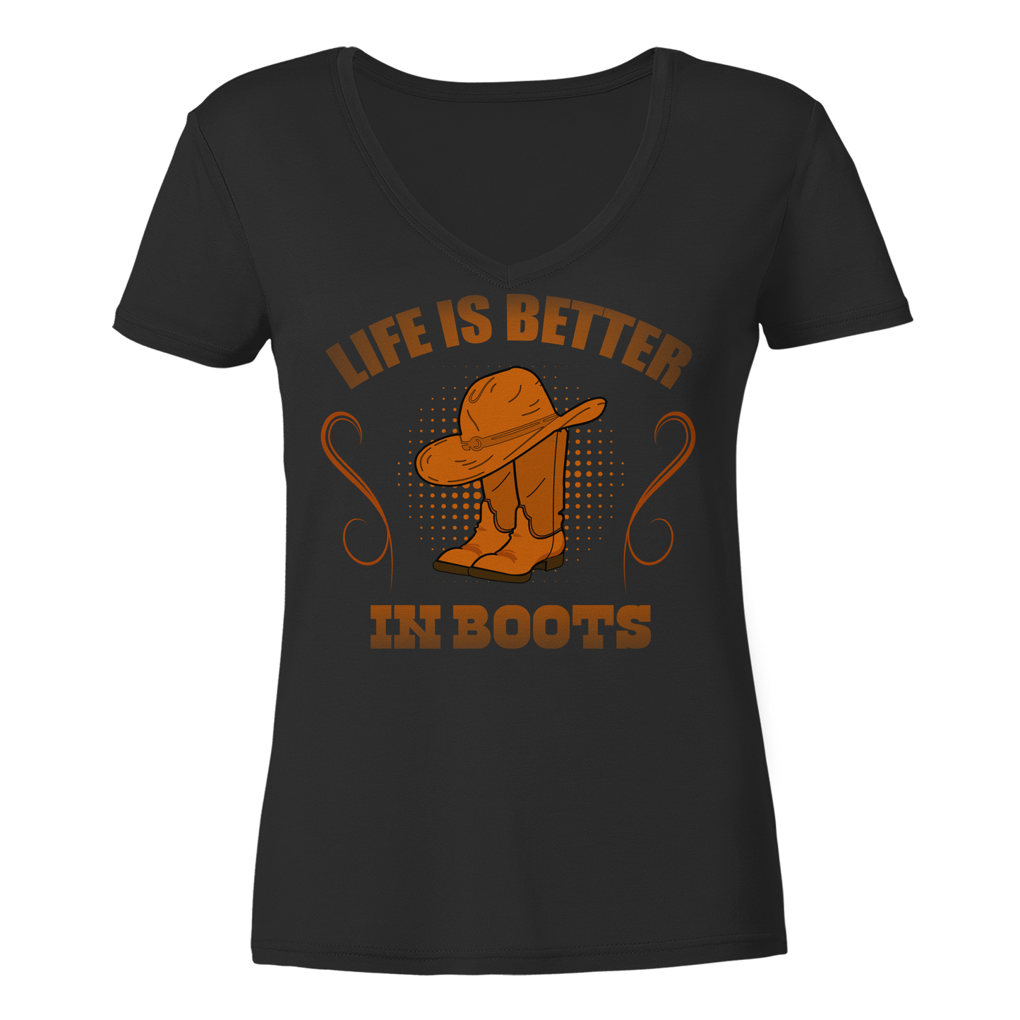 Life Is Better In Boots V-Neck Shirt